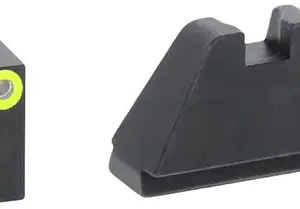 AmeriGlo GL682 Optic Compatible Sight Set for Glock  Black | 5XL Tall Green Tritium with Lumigreen Outline Front Sight 5XL Tall Black Rear Sight