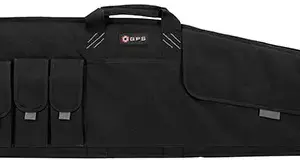GPS Bags SRC42 Single Rifle Case Black 600D Polyester w/ Mag Pouch Lockable Zippers & Fleece-Lining