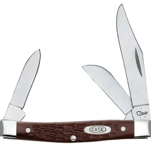 Case 00106 Stockman  Medium 2.42"/1.58"/1.57" Folding Clip/Sheepsfoot/Pen Plain As-Ground Tru-Sharp SS Blade/Brown Jigged Synthetic Handle