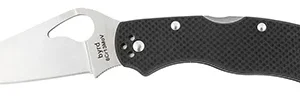 Spyderco BY01GP2 Byrd Harrier 2 3.39" Folding Clip Point Plain 8Cr13MoV SS Blade Black  Textured G10 Handle Includes Pocket Clip