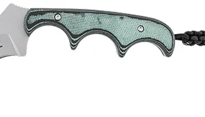 CRKT 2389 Keramin  2.31" Fixed Plain Bead Blasted 5Cr15MoV SS Blade/ Green Contoured Resin Infused Fiber Handle Includes Lanyard/Sheath