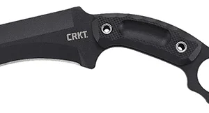 CRKT 2630 DU Hoc  5.10" Fixed Recurve Plain Black Powder Coated SK-5 Steel Blade, Black Textured G10 Handle, Includes Sheath