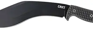 CRKT 2742 KUK  10.56" Fixed Recurve Plain Black Powder Coated 65Mn Carbon Steel Blade/Black Textured GRN Handle Includes Sheath