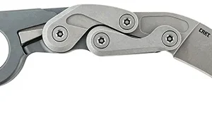 CRKT 4045 Provoke  Compact 2.26" Folding Hawkbill Plain Stonewashed D2 Steel Blade, Stonewashed Aluminum Handle, Includes Pocket Clip