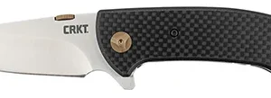 CRKT 4620 Avant  3.18" Folding Spear Point Plain Satin 8Cr14MoV SS Blade/ Black Carbon Fiber/G10 Handle Includes Pocket Clip