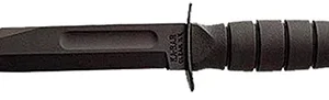 Ka-Bar 1256 Fighting/Utility  5.25" Fixed Clip Point Plain Black 1095 Cro-Van Blade, Black Kraton G Handle, Includes Sheath