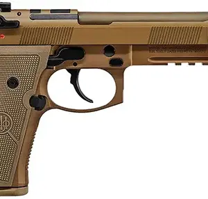 Beretta USA JS92M9A4GM M9A4  9mm Luger 5.10" Threaded Barrel 18+1, Flat Dark Earth Cerakote Polymer Frame, Serrated Steel Optic Cut Slide, Polymer Grip & Decocker Safety