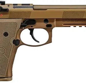 Beretta USA JS92M9A4G M9A4  9mm Luger 5.10" Threaded Barrel 10+1, Flat Dark Earth Cerakote Polymer Frame, Serrated Steel Optic Cut Slide, Polymer Grip & Decocker Safety