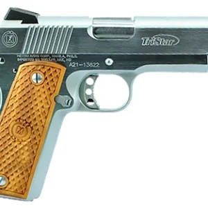TriStar 85622 American Classic Commander 1911 45 ACP 8+1, 4.25" Stainless Steel Barrel, Chrome Serrated Steel Slide, Chrome Steel Frame w/Beavertail, Wood Grip