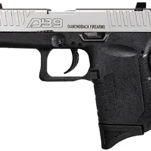 Diamondback DB0200P021 DB9 Gen4 Micro-Compact Frame 9mm Luger 6+1, 3.10" Stainless Steel Barrel, Nickel Boron Serrated Stainless Steel Slide, Black Polymer Frame Black & Grip