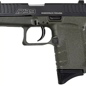 Diamondback DB0200P101 DB9 Gen4 Micro-Compact Frame 9mm Luger 6+1, 3.10" Stainless Steel Barrel, Black Nitride Serrated Stainless Steel Slide, OD Green Polymer Frame & Grip