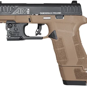 Diamondback DB0301P061 DBAM29 Sub-Compact 9mm Luger 3.50" 17+1 Flat Dark Earth Black Nitride Stainless Steel Slide Black Polymer Grip with Viridian Laser & Holster