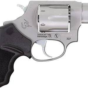 Taurus 232729 327  Small Frame 327 Federal Mag 6rd 2" Matte Stainless Steel Barrel, Cylinder & Frame, Black Finger Groove Rubber Grip, Hammer Safety
