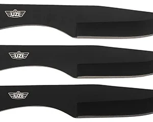 Uzi Accessories UZKTRW004 Throwing Knives IV Three, 8.25" Plain Black Stainless Steel