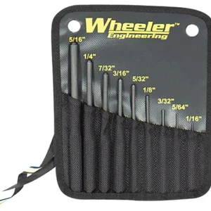 Wheeler 204513 Roll Pin Punch Set  Black Steel Knurled Handle 9 Pieces