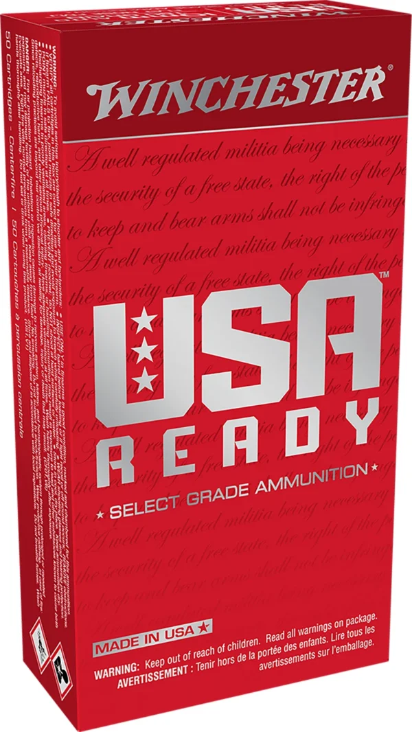Winchester Ammo RED10 USA Ready 10mmAuto 180gr Full Metal Jacket Flat Nose 50 Per Box/10 Case