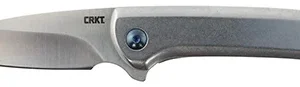 CRKT 5385 Delineation  2.94" Folding Wharncliffe Plain Satin 8Cr13MoV SS Blade/ Satin Stainless Steel Handle Includes Pocket Clip