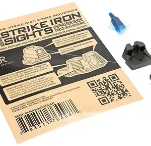 Strike Industries MP9SIGHTSSH Strike Iron Sights-Suppressor Height  Black | Black Front Sight Black Rear Sight