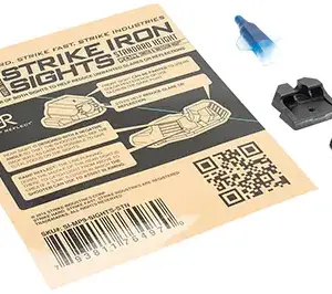 Strike Industries MP9SIGHTSSTN Strike Iron Sights-Standard Height  Black | Black Front Sight Black Rear Sight