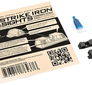 Strike Industries P320SIGHTSSTN Strike Iron Sights-Standard Height  Black | Black Front Sight Black Rear Sight