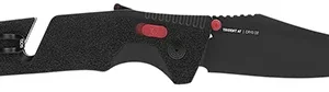 S.O.G SOG11120141 Trident AT 3.70" Folding Clip Point Plain Black TiNi Cryo D2 Steel Blade/Black w/Red Accents GRN Handle Features Line Cutter/Glass Breaker