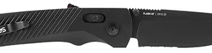 S.O.G SOG11180241 Flash AT 3.45" Folding Part Serrated Black TiNi Cryo D2 Steel Blade/Blackout GRN Handle Includes Pocket Clip