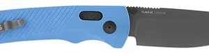 S.O.G SOG11180341 Flash AT 3.45" Folding Plain TiNi Cryo D2 Steel Blade/Civic Cyan GRN Handle Includes Pocket Clip