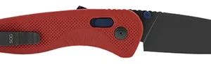 S.O.G SOG11410841 Aegis AT 3.13" Folding Tanto Plain Black TiNi Cryo D2 Steel Blade/Rescue Red w/Indigo Accents GRN Handle