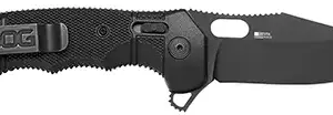 S.O.G SOG12210257 Seal XR 3.90" Folding Clip Point Plain Black Cerakote S35VN SS Blade Black/GRN Handle Includes Belt Clip