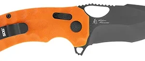 S.O.G SOG12270357 Kiku XR LTE 3.02" Folding Tanto Plain Cryo CTS XHP Blade Deep Textured Blaze Orange G10 Handle Includes Belt Clip