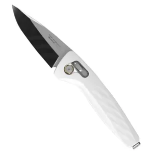 S.O.G SOG12730557 One-Zero XR 3.10" Folding Plain Black Chrome Cryo CPM S35VN Steel Blade/ White Sculpted Aluminum Handle