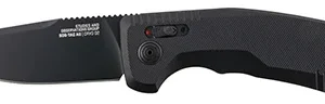 S.O.G SOG15380157 SOG-TAC Auto 3.43" Folding Plain Black TiNi Cryo D2 Steel Blade Black Micro-Textured Anodized Aluminum Handle Includes Pocket Clip