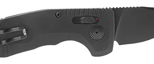S.O.G SOG15381157 SOG-TAC Auto Compact *CA 1.96" Folding Straight Back Plain Black TiNi Cryo D2 Steel Blade Black Micro-Textured Anodized Aluminum Handle Includes Pocket Clip