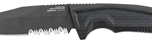 S.O.G SOG17220257 Recondo FX 4.60" Fixed Part Serrated Satin TiNi Full Tang Cryo 440C SS Blade/ Black Overmolded GRN Handle