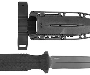 S.O.G SOG17610157 Pentagon FX 4.77" Fixed Spear Point Plain Black Titanium Nitride Cryo CPM S35VN Blade/G10 Blackout Handle