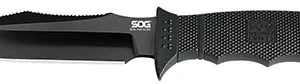 S.O.G SOGE37SNCP Seal Pup Elite 4.85" Fixed Clip Point Plain Black Hardcased TiCN AUS-8A SS Blade/Black w/Grip Lines GRN Handle Includes Lanyard/Sheath