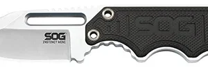 S.O.G SOG-NB1002-C Instinct Mini 1.90" Fixed Clip Point Plain Satin Polished 5Cr15MoV SS Blade Black/Silver G10/SS Handle Includes Lanyard/Sheath