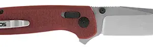 S.O.G SOGTM1023BX Terminus XR 2.95" Folding Clip Point Plain Stonewashed D2 Steel Blade Crimson Textured G10 Handle Features Box Packaging Includes Pocket Clip