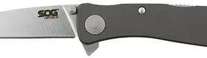 S.O.G SOGTWI8CP Twitch II 2.65" Folding Drop Point Plain Satin AUS-8A SS Blade Gray Anodized Aluminum Handle Includes Belt Clip