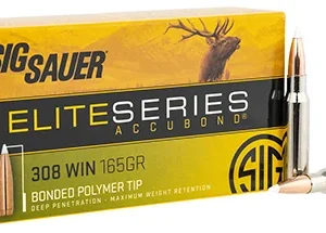Sig Sauer E308AB16520 Elite Hunting  308 Win 165 gr Nosler AccuBond 20 Per Box/ 10 Case
