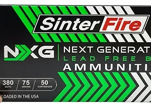 SinterFire Inc SF38075NXG Next Generation (NXG)  380 ACP 75 gr Lead Free Ball 50 Per Box/ 20 Case
