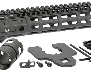 Midwest Industries MINF925 Night Fighter  9.25" M-LOK Black Hardcoat Anodized Aluminum Includes Barrel Wrench, Nut, & 5 Slot Rail