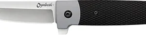 Cold Steel CS-26T Oyabun  3.50" Folding Plain 4034 Stainless Steel Blade/ Griv-Ex Black GRN w/TPR Inlay Handle