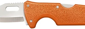 Cold Steel CS40ALZ Click-N-Cut Hunter 2.50" Fixed Bowie/Gut Hook/Plain/Serrated Satin 420J2 SS Blade/Orange ABS Handle Blister Pack Packaging