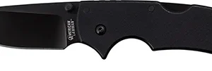 Cold Steel CS58B American Lawman 3.50" Folding Plain Drop Point Polished w/DLC Coating American S35VN Blade/Black Contoured G10 Handle