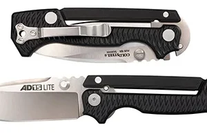 Cold Steel CS58SQL AD-15 Lite 3.50" Folding Plain Japanese AUS-10A SS Blade/ Black Textured Griv-Ex Handle