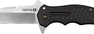 Cold Steel CS20MWCB Crawford 1 3.50" Folding Clip Point Plain 4034 SS Blade Black w/Traction Inlays GRN Handle Includes Pocket Clip