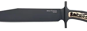 Cold Steel CS-36MK Drop Forged  9.50" Fixed Bowie Plain Black 52100 High Carbon Steel Blade/ Black & Ivory Faux Stag Handle Includes Belt Loop/Sheath