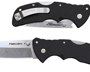 Cold Steel CS27BAT Recon 1 Mini 3" Folding Tanto Plain Stonewashed AUS-10A SS Blade/ Black Textured GRN Handle