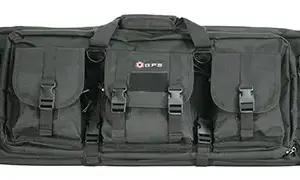 GPS Bags DRC36 Double Rifle Case 36" Black 600D Polyester w/ 2 Padded Pistol Sleeves MOLLE Webbing & Lockable Zippers